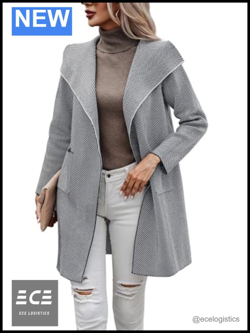 Women Open Front Cardigan Knit Coat Knee Length Cardigan Coatigan